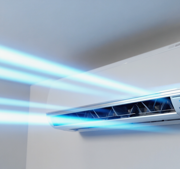 Gen4 High-tech air conditioner releasing fine cool mist or air flow, with blue directi a-2, 97884536