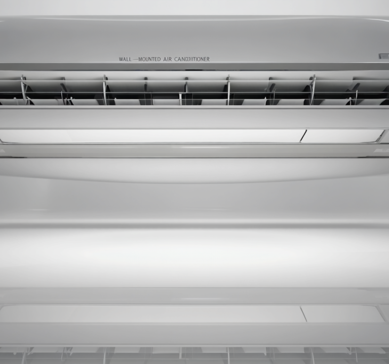 Gen4 Wall-mounted air conditioner floating above a glossy white surface with reflectio a-2, 58794943
